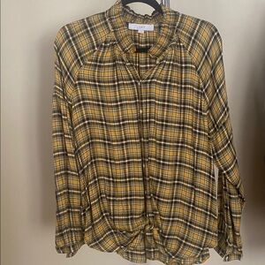 LOFT Plaid long sleeve top